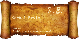 Korbel Ervin névjegykártya