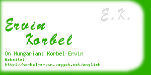 ervin korbel business card